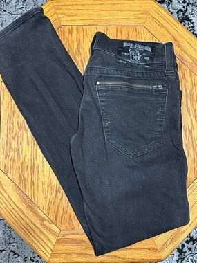 *TRUE RELIGION* Black Skinny Zip-Pocket Skinny Jeans Size 31